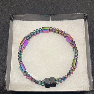 Handmade Iridescent Double Strand Magnetic Beaded Bracelet #189